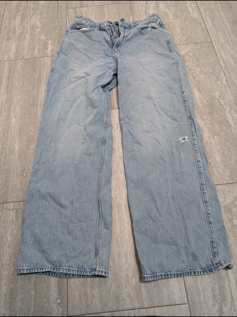 Hollister Light Blue Wide Leg Jeans - Casual Flare
